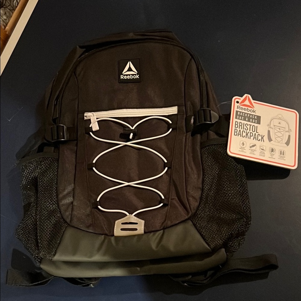 Reebok Black and Gray Backpack
